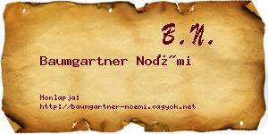 Baumgartner Noémi névjegykártya